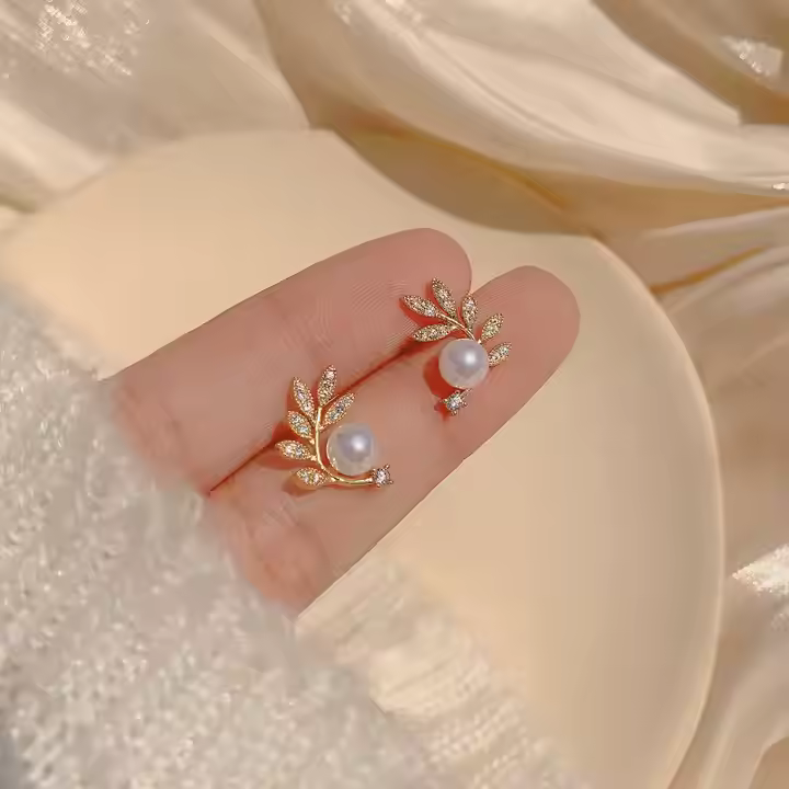 Gold Leaf Studs – Nature’s Glow