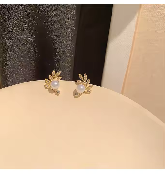 Gold Leaf Studs – Nature’s Glow