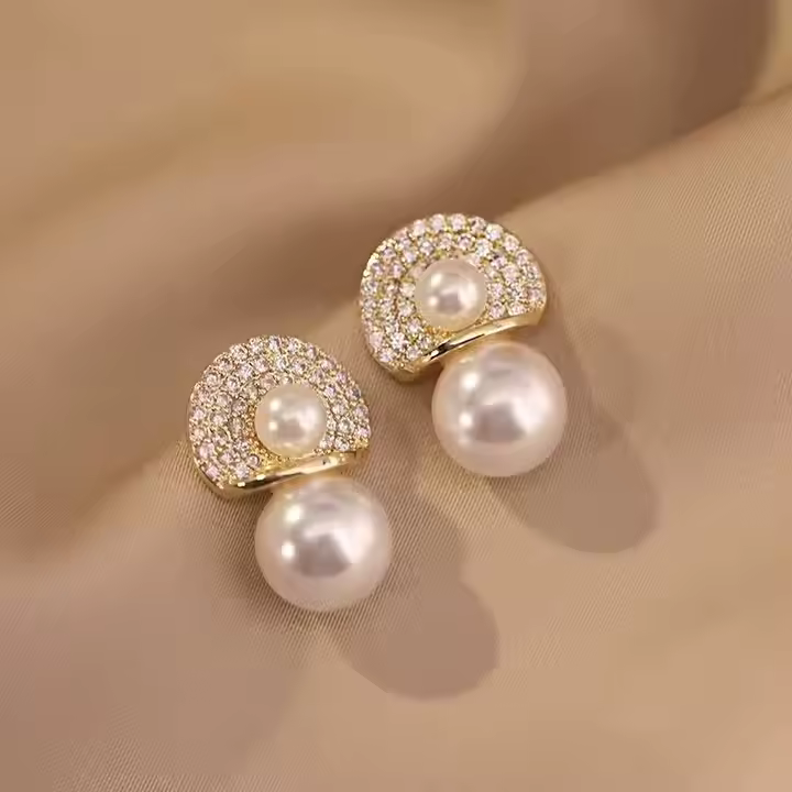 Elegant Double Pearl Earrings
