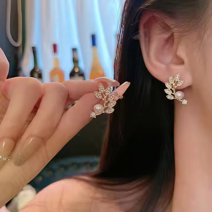 Gold Leaf Studs – Nature’s Glow