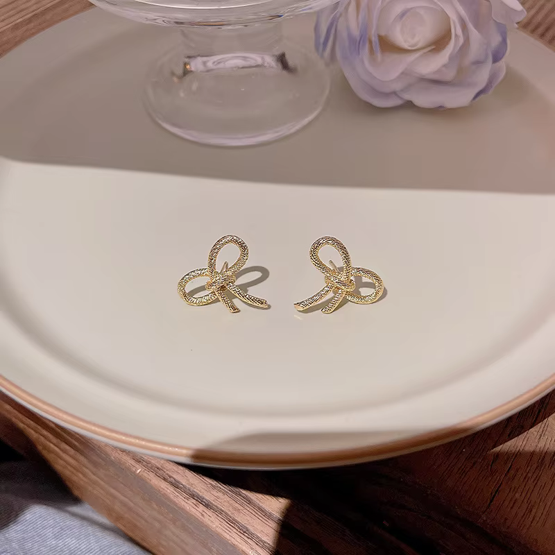 Gold Bow Earrings