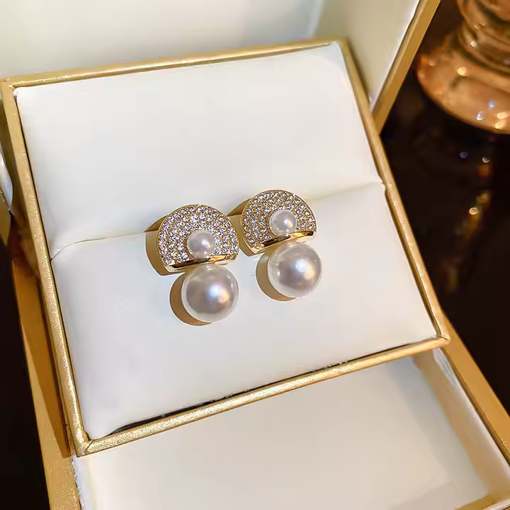 Elegant Double Pearl Earrings