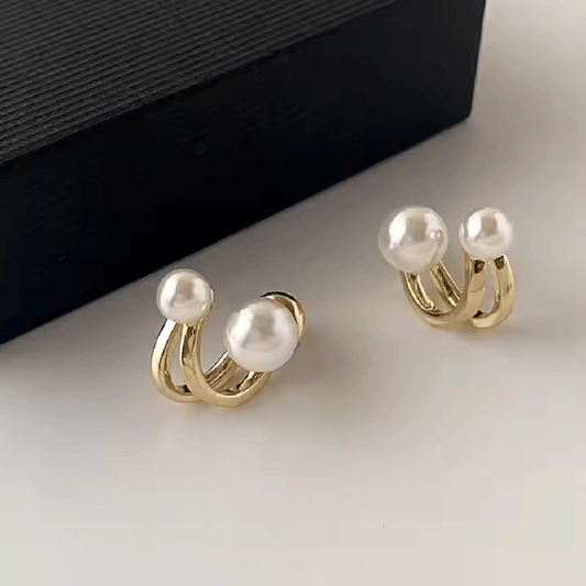 Elegant Double Pearl Earrings