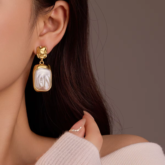 Gold-Plated Timeless Pearl Earrings