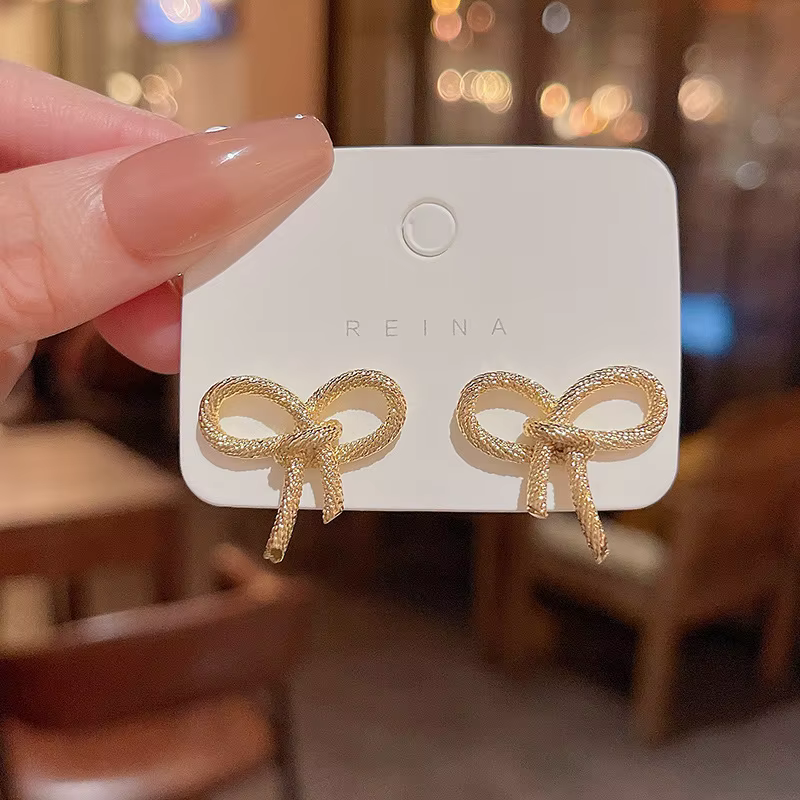 Gold Bow Earrings