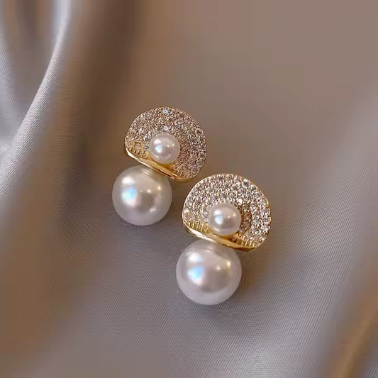Elegant Double Pearl Earrings