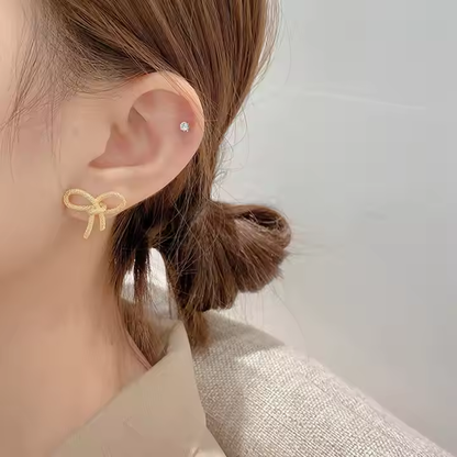 Gold Bow Earrings