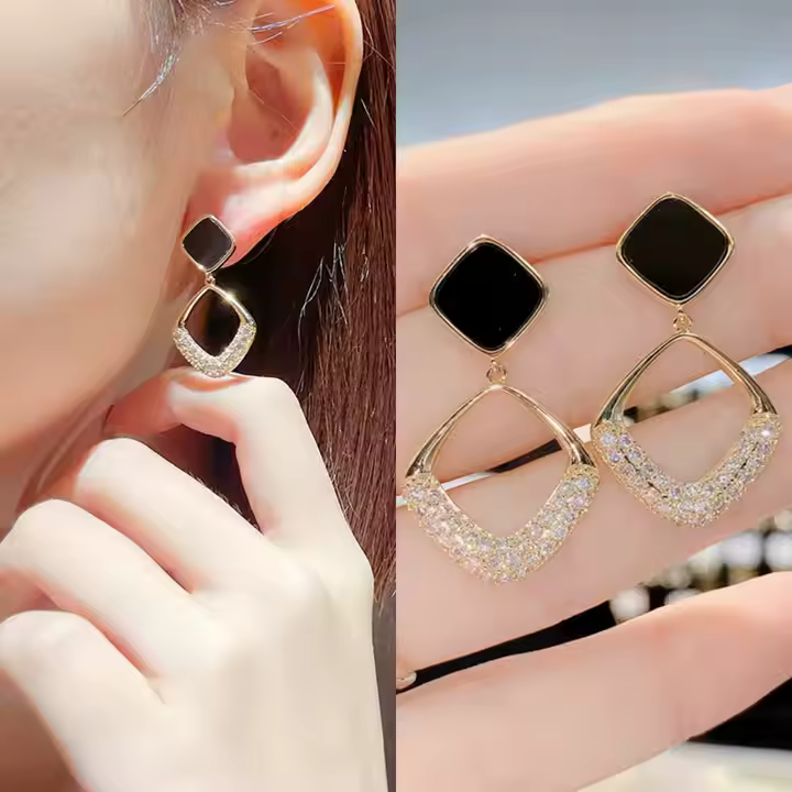 Black Drop Earrings – Edgy & Chic