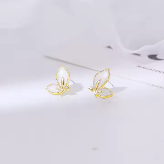 White Butterfly Studs – Dreamy Delight
