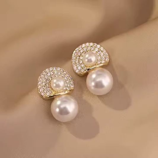 Elegant Double Pearl Earrings