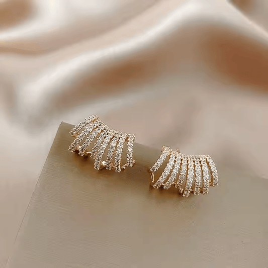 Elegant Crystal-Studded Earrings