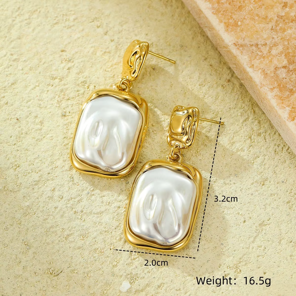 Gold-Plated Timeless Pearl Earrings