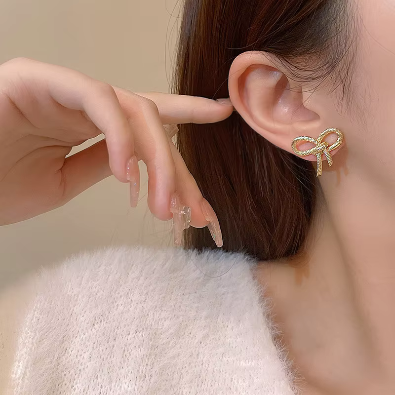 Gold Bow Earrings