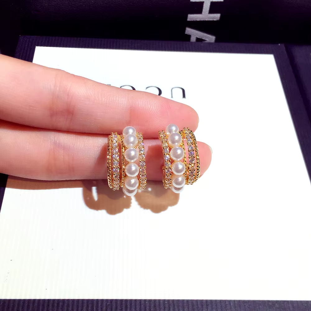 Elegant Pearl and Crystal Studded Rings