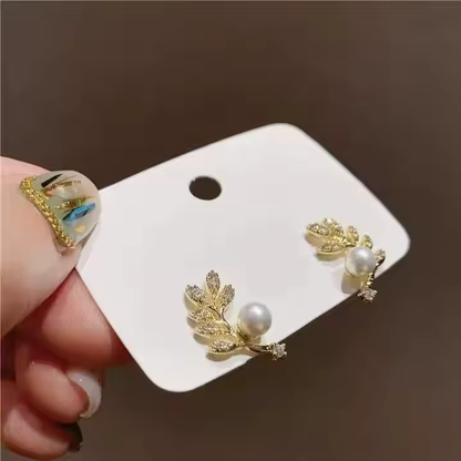 Gold Leaf Studs – Nature’s Glow