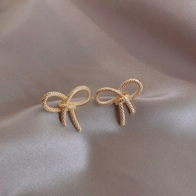Gold Bow Earrings