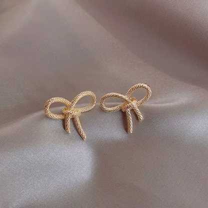 Gold Bow Earrings