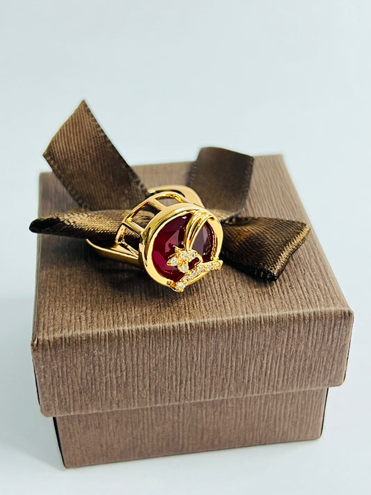 JEWELMA Gold Butterfly Adjustable Ring